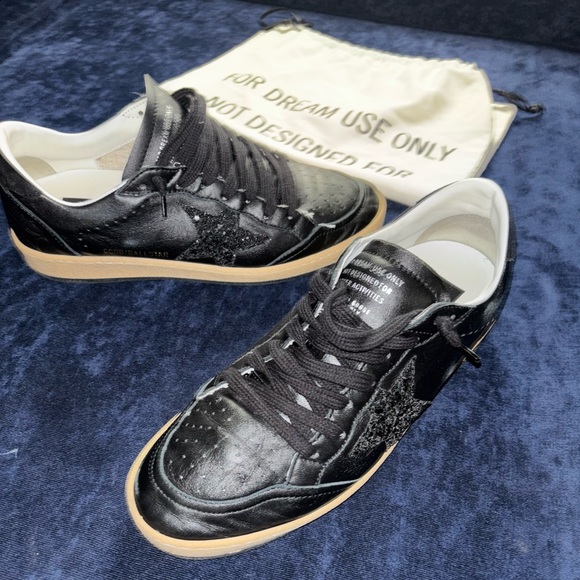 Golden Goose Ball star black leather Sz. 10 LIKE NEW - Picture 5 of 6